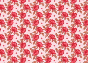 红色花卉图案布料纹理