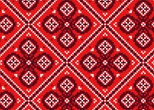 红色几何图案民族风纹理