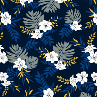 深蓝色底花卉图案纹理