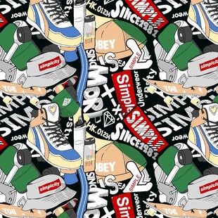 潮流鞋服图案设计展示