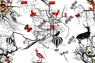 中式花鸟抽象艺术图案