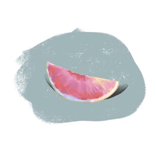 手绘粉紫色水果切片