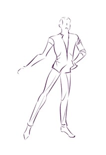 男性舞蹈者动态线稿