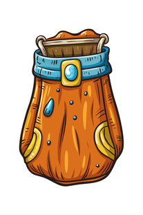 卡通风格橙色魔法小布袋