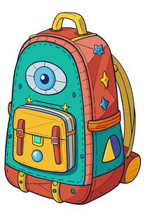 卡通独眼多彩儿童背包
