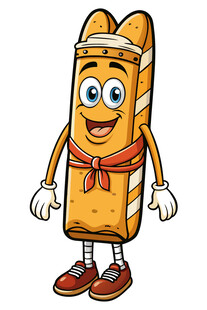 面包卡通形象欢乐登场