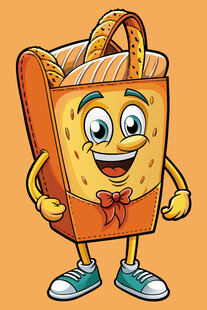 卡通面包袋形象