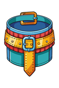 多彩卡通风格装饰腰带