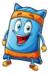 可爱蓝色抱枕卡通形象