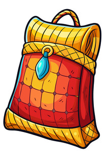 卡通风格多彩魔法背包