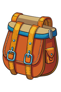 卡通风格橙色双肩背包