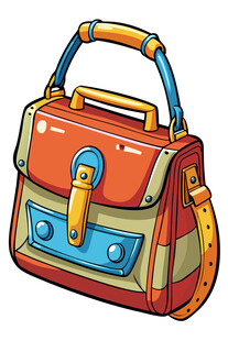 卡通风格多彩手提包