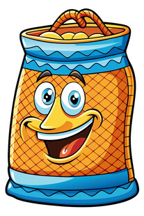 微笑的卡通零食袋