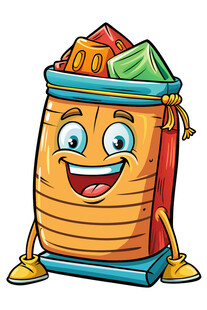 欢乐的卡通储物桶