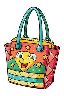 卡通笑脸手提包设计图