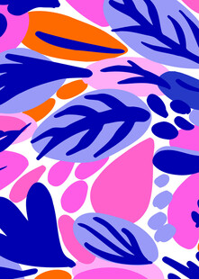 多彩抽象植物叶片图案