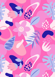 粉色系动植物图案背景