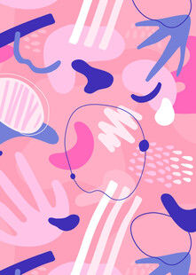 梦幻粉色系抽象图案设计