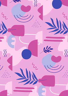 几何花卉抽象图案背景