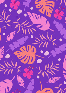 紫色热带植物花卉图案