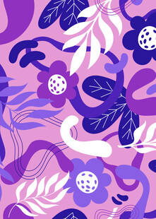 紫色花卉植物图案背景