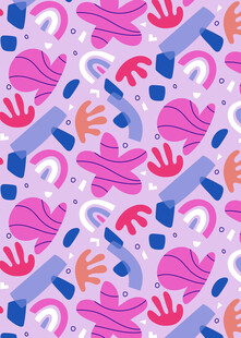 多彩几何花卉图案背景