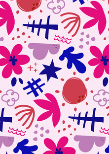 多彩花卉几何图案背景