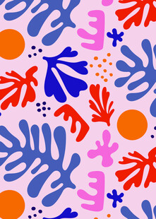 多彩植物图案背景纹理