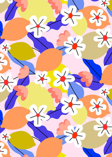 多彩花卉图案背景纹理