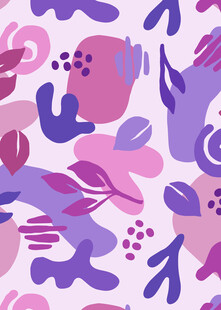 梦幻粉紫抽象花卉图案