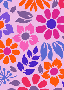 多彩花卉图案背景设计