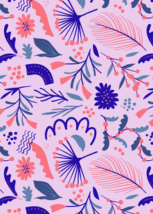 粉色系花卉植物图案背景