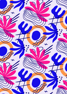 多彩花卉几何图案纹理