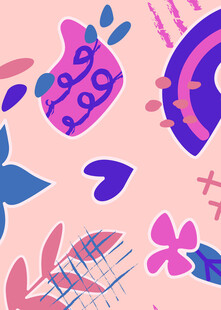 梦幻多彩花卉图案背景