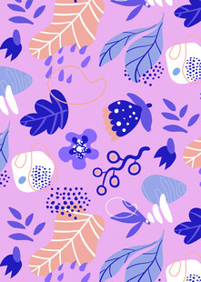 梦幻花卉植物无缝图案