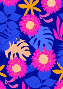 热带花卉图案背景