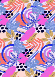 多彩几何花卉图案纹理