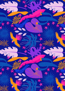 热带海洋生物图案背景