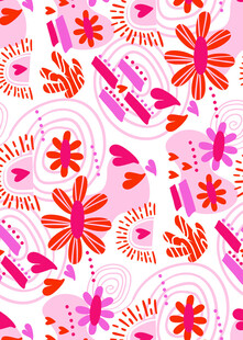 粉色花卉图案背景设计