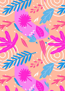 热带花卉植物图案背景