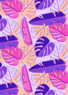 热带风拖鞋与叶片图案