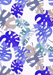 蓝绿植物图案背景