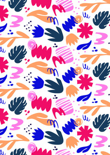 多彩手绘植物花卉图案