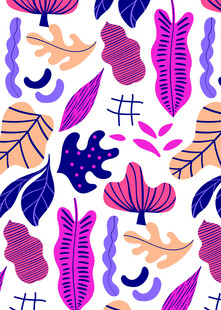 多彩植物图案背景设计
