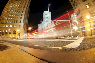 城市夜景车流光影之美