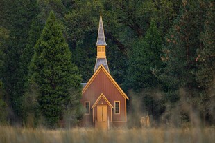 森林中的尖顶小教堂