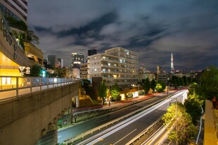 城市夜景车流灯光璀璨