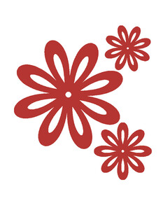 红色花朵图案设计元素