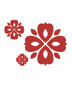 红色花朵图案设计元素
