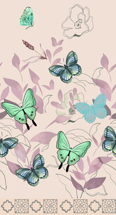 梦幻蝴蝶花卉背景图案